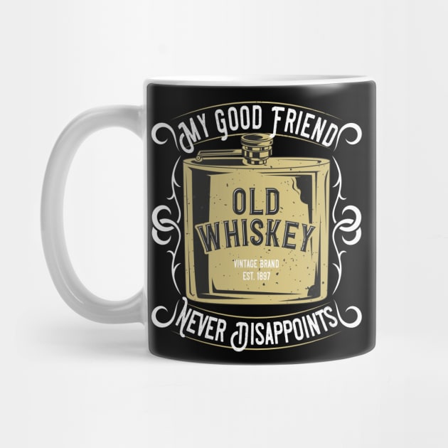 Whiskey My Friend Vintage Whisky Lover Fun Gift by Foxxy Merch